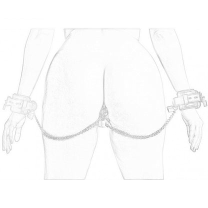 BDSM Gear Handcuffs with Beaded Butt Plug - image 1