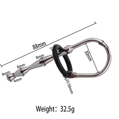 7 Styles Stainless Steel Urethral Sounding with Silicone Cock Ring - C - image 7