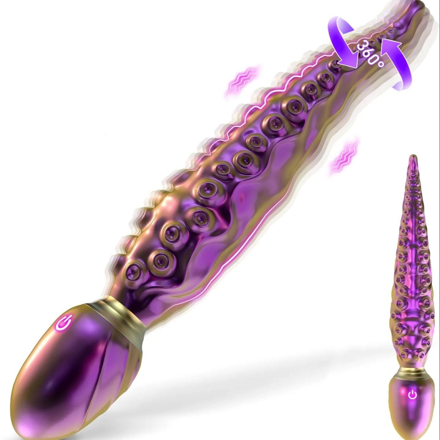 OctoTouch 10-Mode Multi-Zone Vibrator  - Laser Purple - rotating & vibrating - image 9