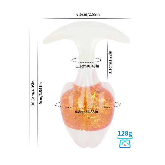 Crystal Vault Glass-Embedded Silicone Plug - Orange - L - image 0