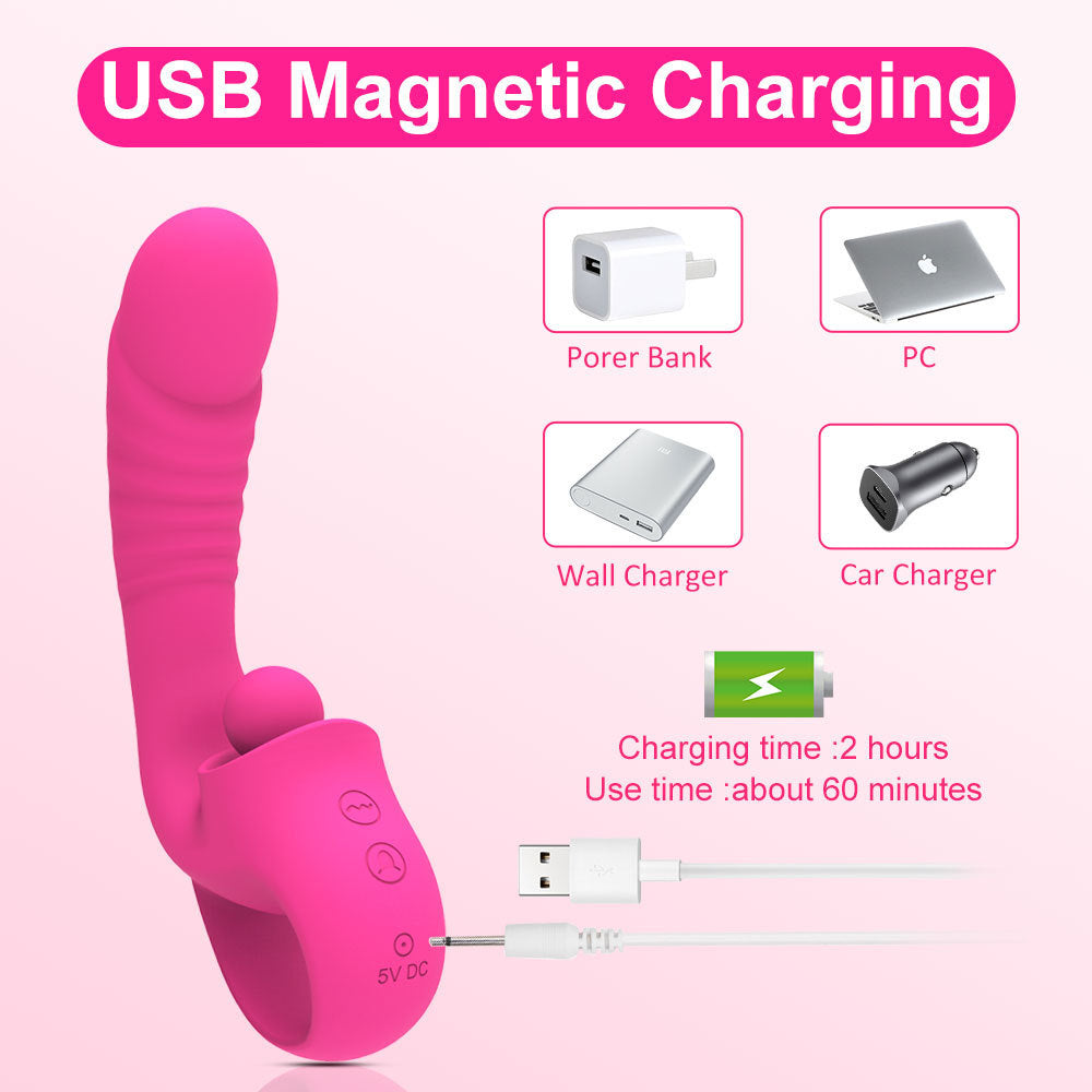 Clitoral G Spot Vibrator 2 in 1 Dildo Vibrator 10 Vibration Modes - image 5