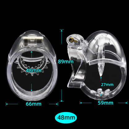 Large Egg Cock And Balls Chastity Cage - with ring spikes - diameter 48mm - image 4