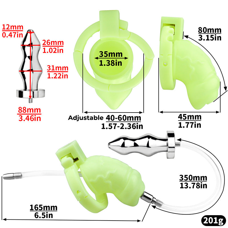 Adjustable Handcuff Resin Chastity Cage - L Cage + Catheter & Butt Plug -S - image 7
