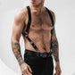 Men's Leather Body Harness Set with Suspenders & Leash – Adjustable BDSM Chest Harness for Roleplay & Fashion Statem - B - image 8