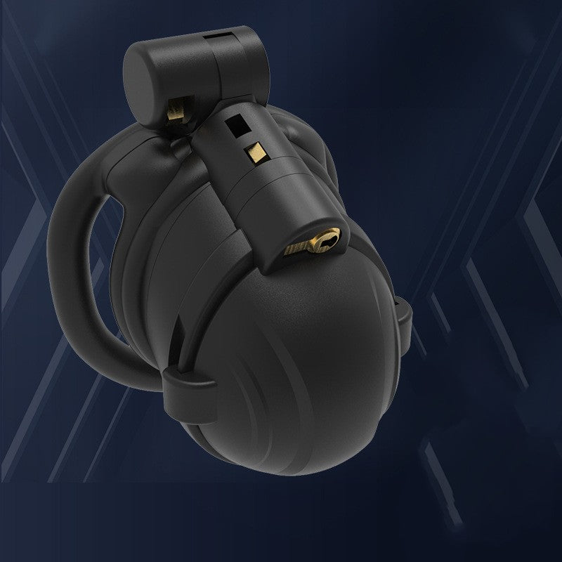 Wolf Tooth Series Chastity Cage Breathable Chastity Device - Black - Curved Ring - image 6