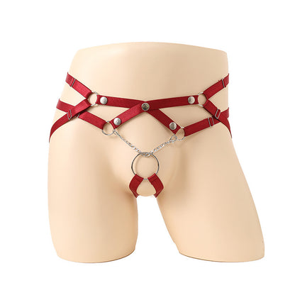 Men's Strappy G-String - Butt Lift Thong - Red - One Size - image 7