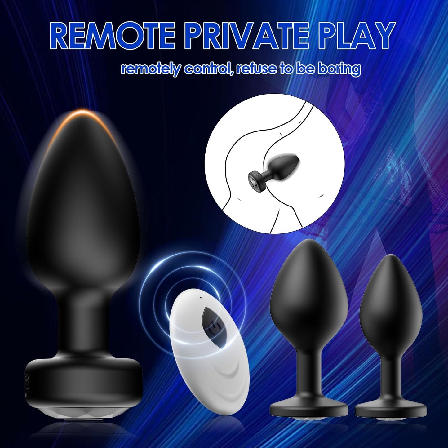 Anal Plug Vibrator Remote Control 10 Frequency Vibration - image 2
