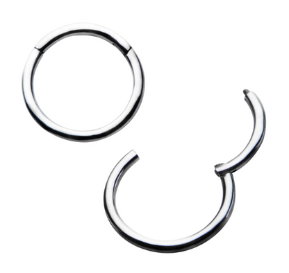 Surgical Steel Clicker Hinged Segment Ring Prince Albert Piercing - Silver - 1.6*11mm - image 2