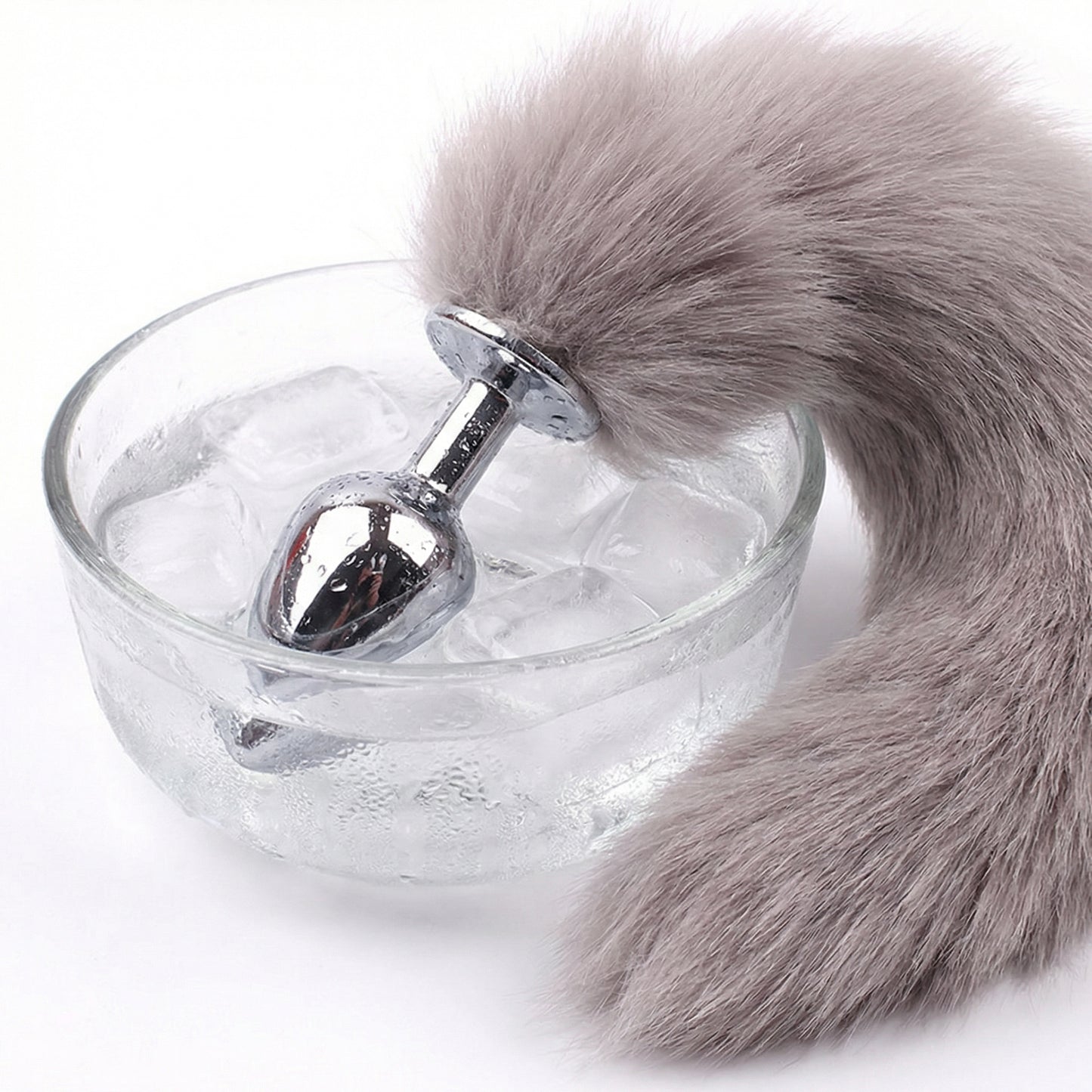 Gray Fox Tail Butt Plug • 18.1 Inch Tail - image 7