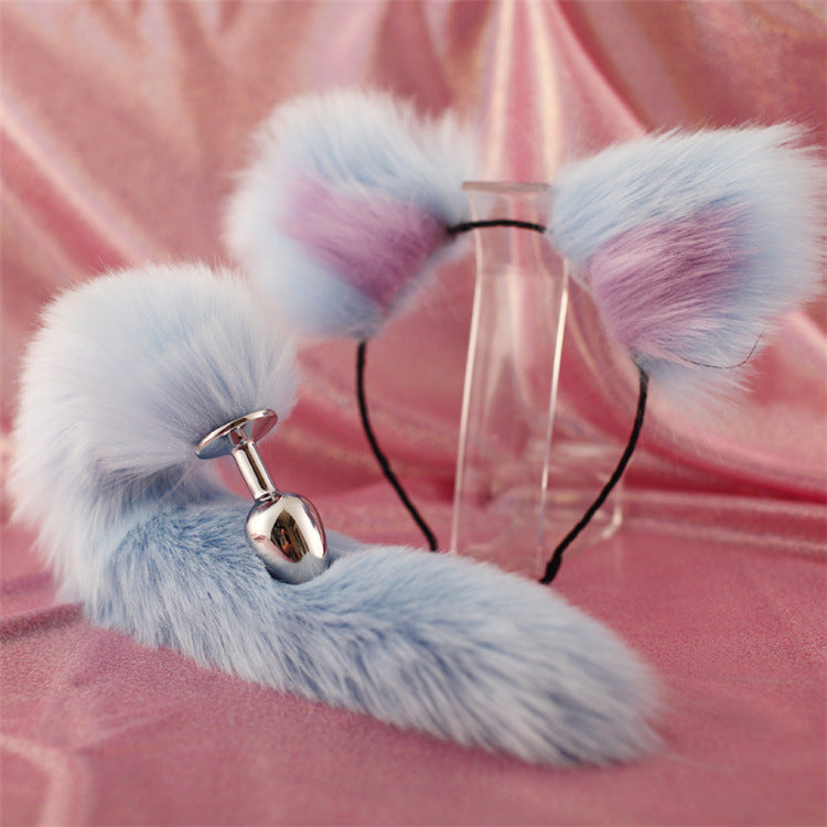 Cute Soft Cat Ears Headbands with 40cm Tail  Erotic Cosplay Accessories - B - image 5