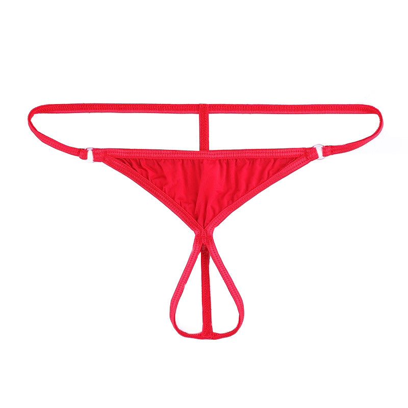 Men Open Front G-string Underwear - Red - image 4
