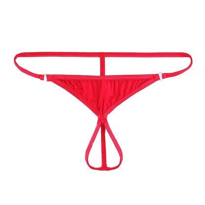 Men Open Front G-string Underwear - Red - image 4