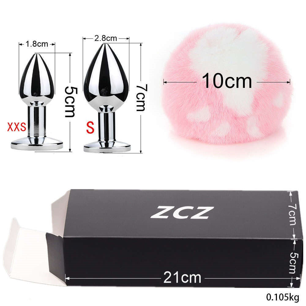 Beginner's Pink Bunny Anal Plug  - S & XXS & bunny tail - image 2