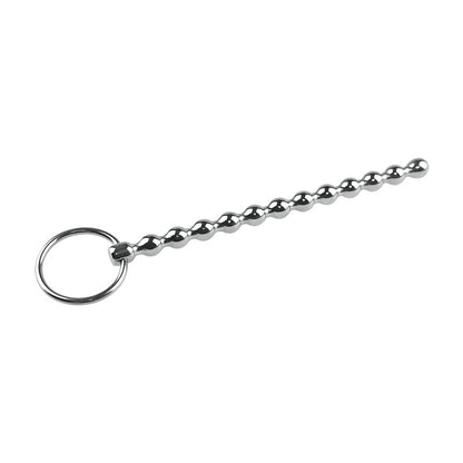 5.9''  Stainless Steel Beaded Urethral Plug With Dual Ring - image 2