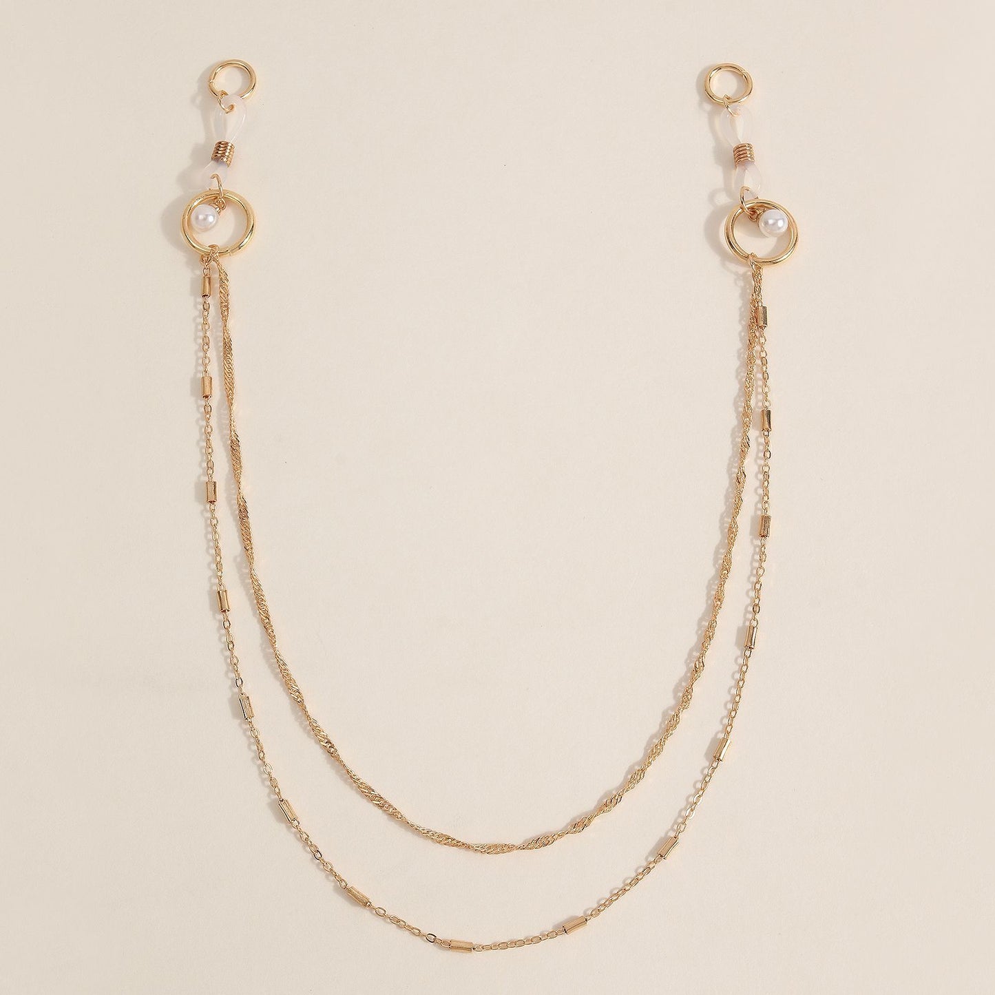 Pearl Hoop Pendant Metal Nipple Chain - image 2