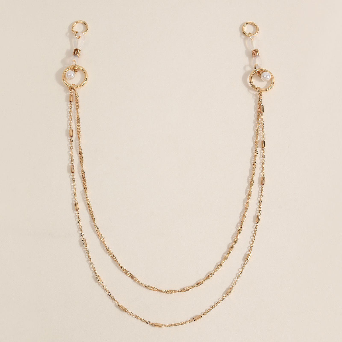 Pearl Hoop Pendant Metal Nipple Chain - image 2