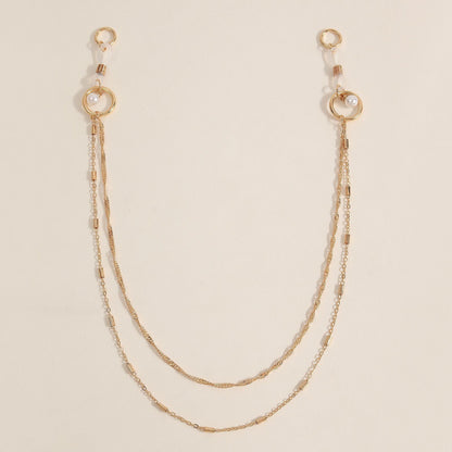 Pearl Hoop Pendant Metal Nipple Chain - image 2
