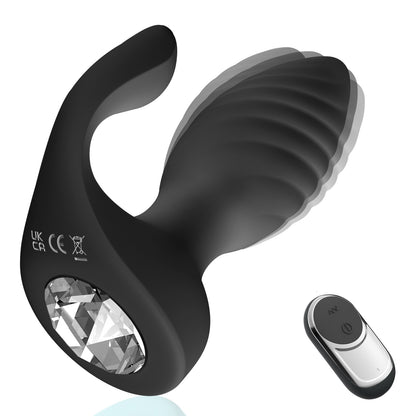 Anal Plug Remote Control Vibrator Clitoris Stimulator Dual Motors - Black - image 7