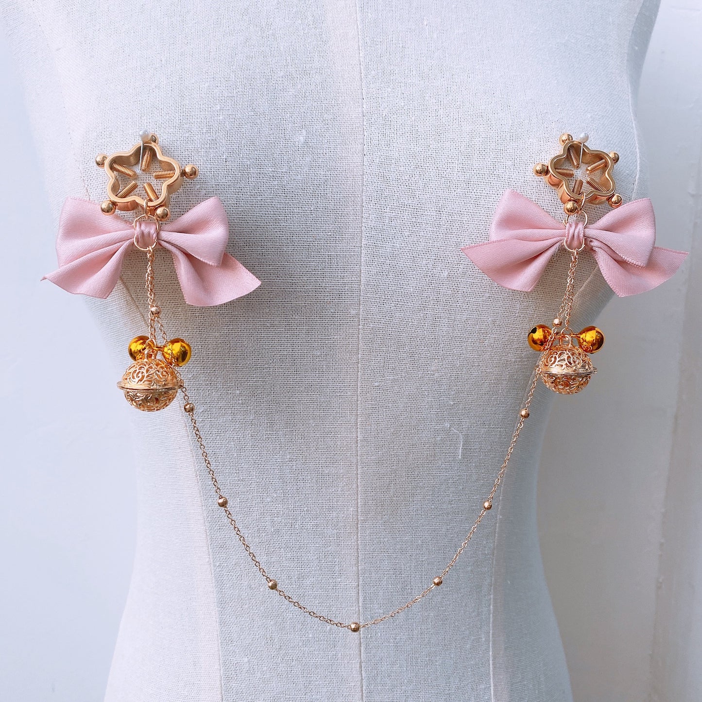 Coquettish Clamps & Plugs Set - Pink Plum Blossom Nipple Clamps - image 4