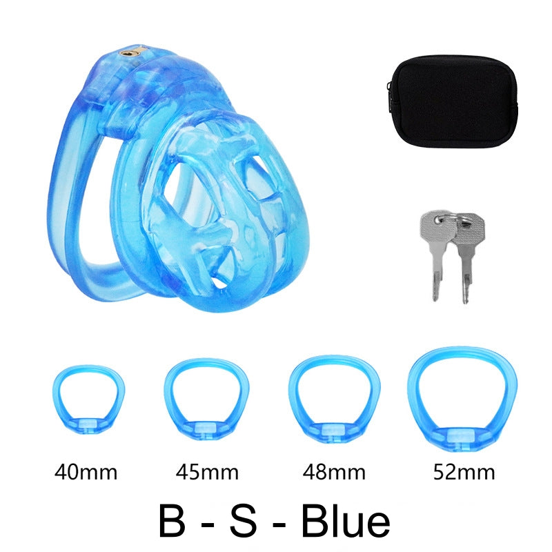 High Quallity TPE Chastity Cage - B - S - Blue - image 18