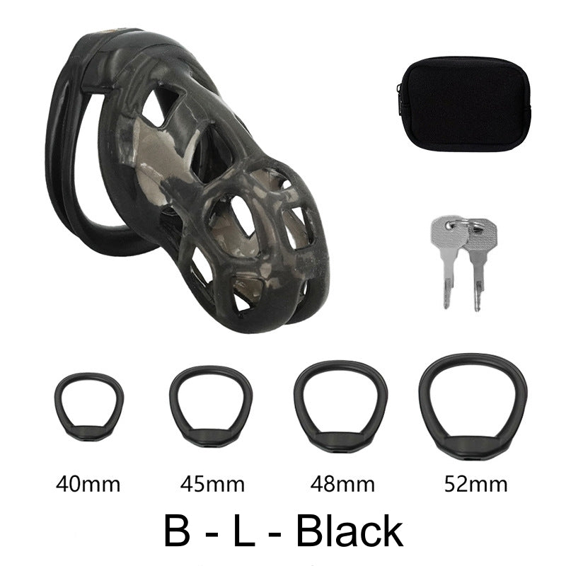 High Quallity TPE Chastity Cage - B - L - Black - image 7