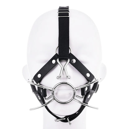 Metal Spider Ring Gag With Head Slave Harness Nose Hook Flirting Mouth Gags - image 3