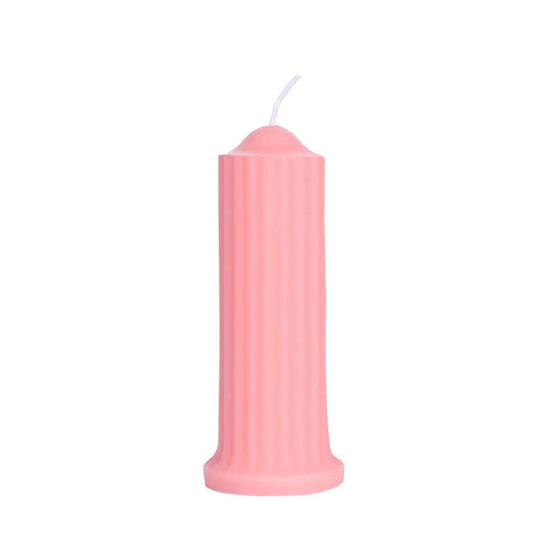 Low Temperature Candles SM Wax Dripping - Pink Pillar Candle - image 2