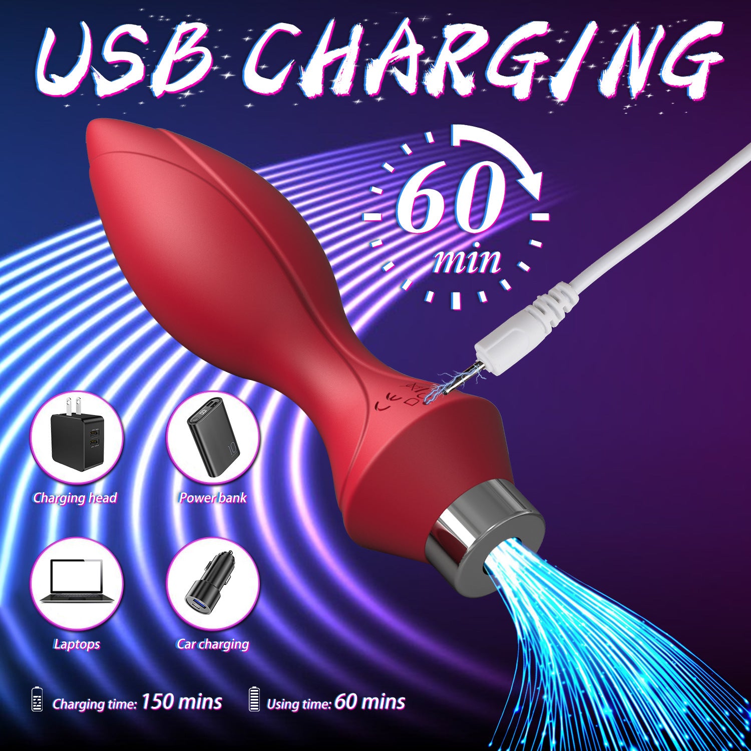 7 Types Of Led Light  Remote Control Rechargeable Butt Plug - image 2