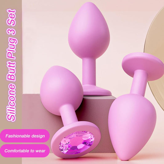 Crystal Diamond Anal Butt Plugs 3 Set - image 5