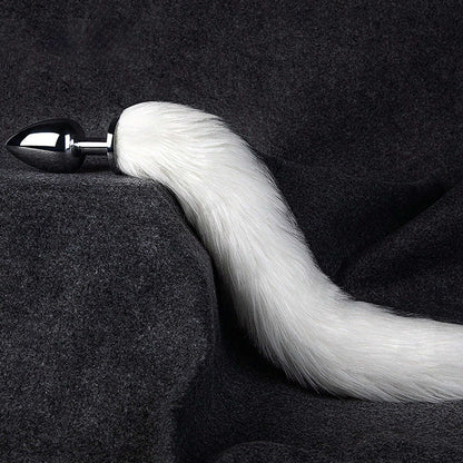 Fluffy Fox Tail Anal Plug  - White fox tail - image 4