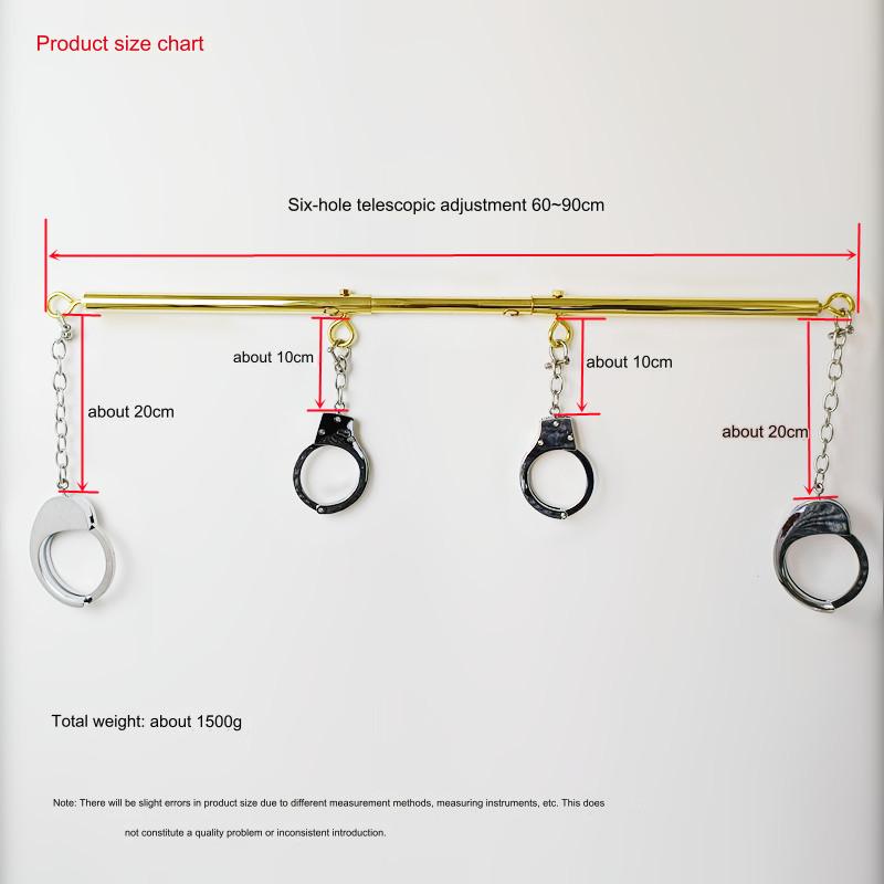 SM Restraints Golden Spreader Bar Handcuffs Shackles - image 2