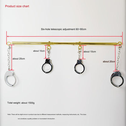 SM Restraints Golden Spreader Bar Handcuffs Shackles - image 2