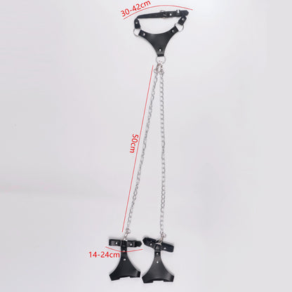 BDSM Wrist Restraint Hand Cuffs with Collar - image 2