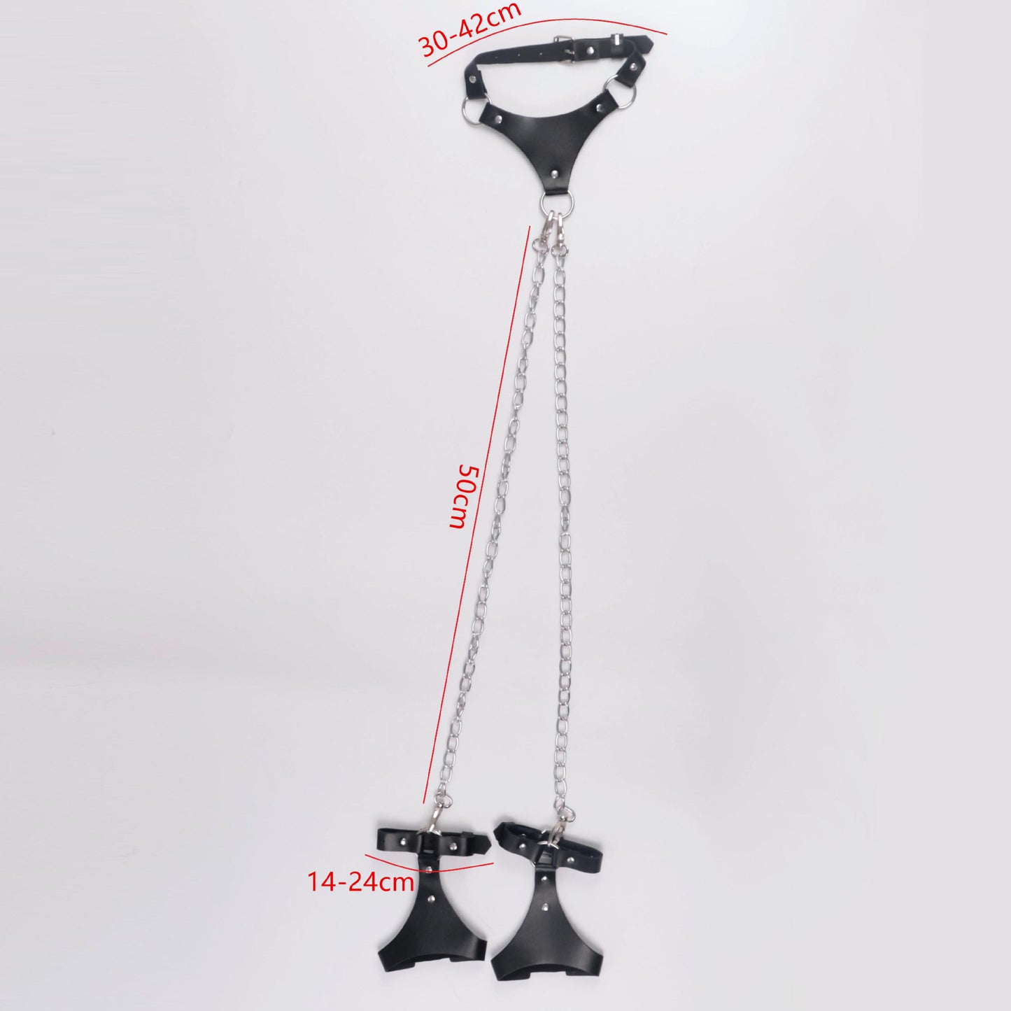 BDSM Wrist Restraint Hand Cuffs with Collar - image 2