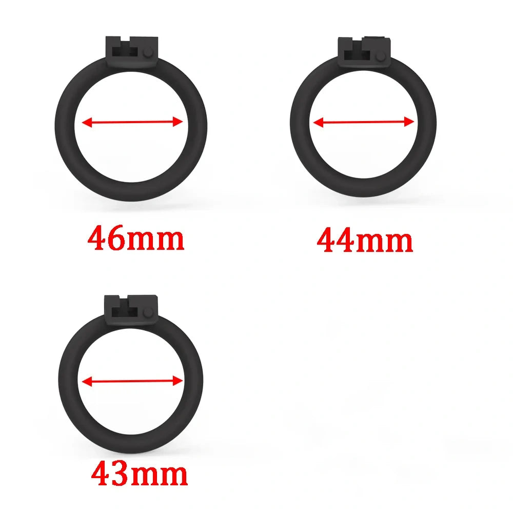 Innie/Micro/Stub Chastity Cage for Sissy Play with 3 Size Rings - image 4