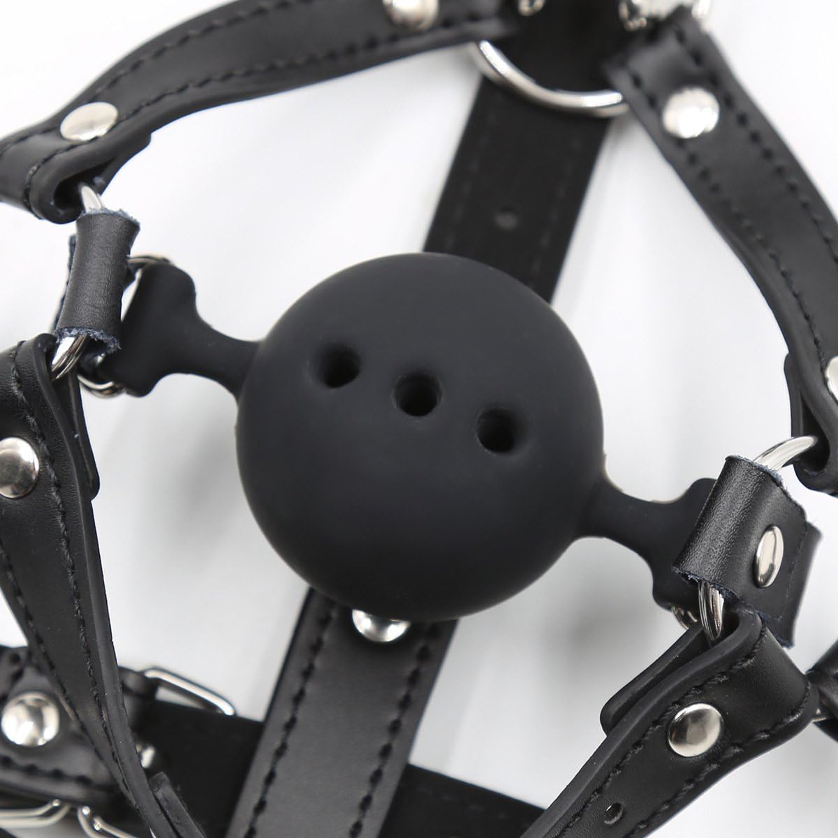 Adjustable Breathable Silicone Ball Gag with Nose Hook – 3 Sizes for Ultimate BDSM Control - image 2