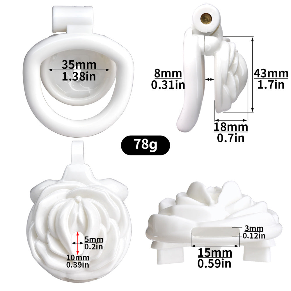 Male Chastity Cage with 4 Rings – Lightweight Resin Locking Device with 2 Keys, Invisible Wear for Long-Term Use - image 8