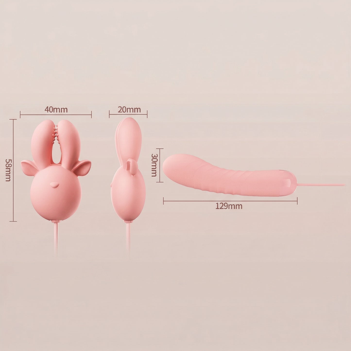 Bunny Bliss Vibrating Nipple Clamps - Pink - image 5