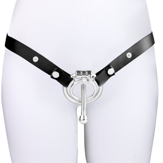 Steel Urethral Chastity Cage With Belt ( 3 Color ) - image 0