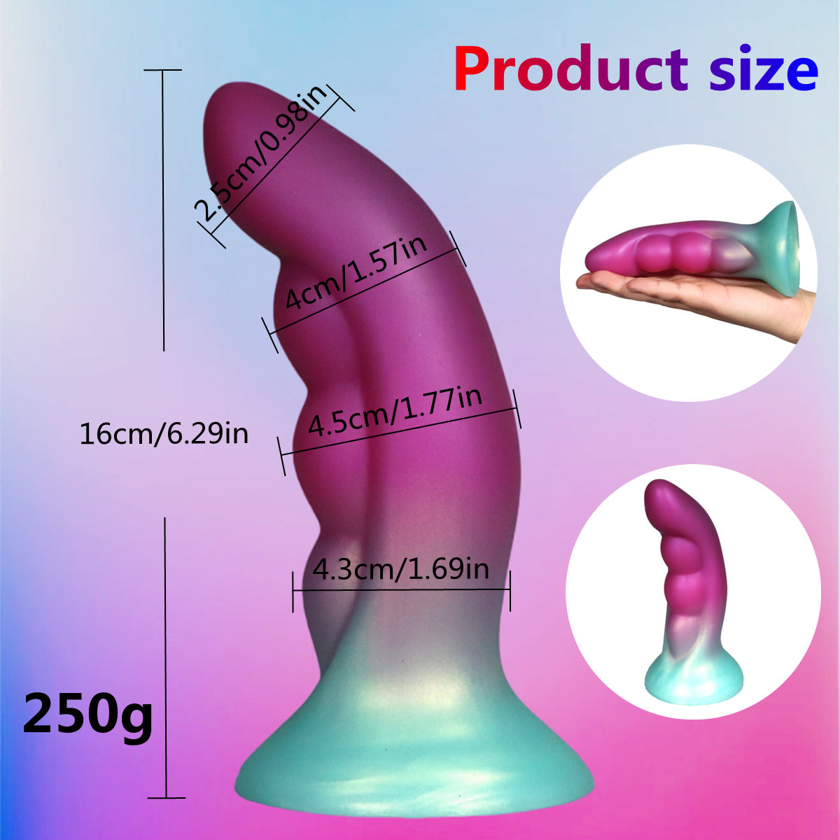 Alien Fantasy Finger Dildo – 6.3” Silicone Gradient Anal & Vaginal Toy with Suction Cup - image 8