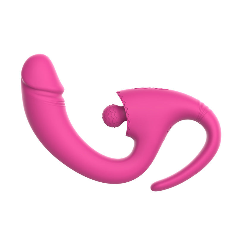 2 in 1 Dildo Vibrator Clitoral & G Spot Stimulation - Pink - image 6