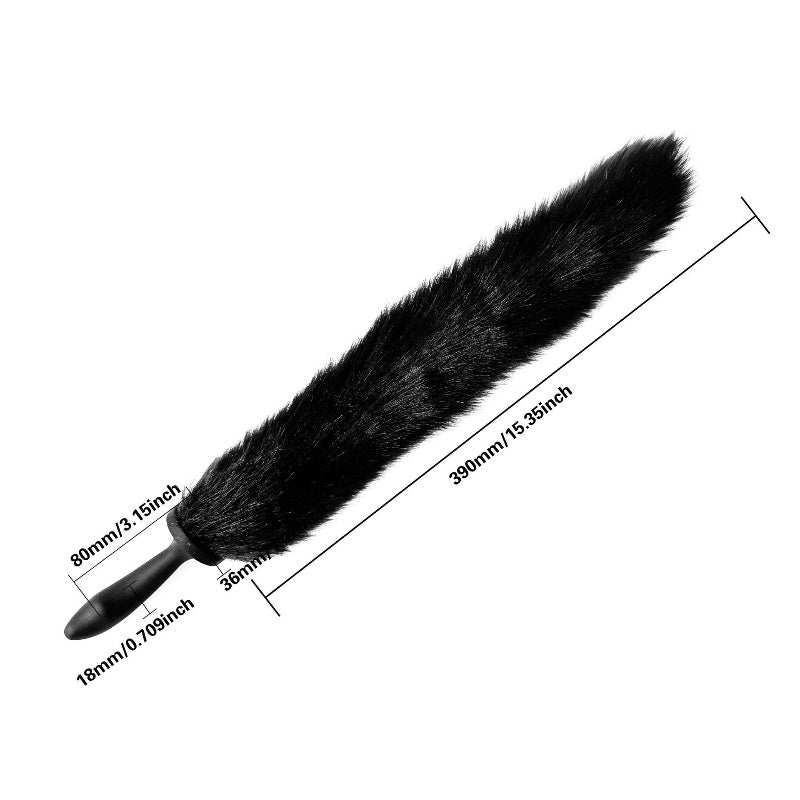 Artificial Fox Tail Anal Plug - Black - image 7