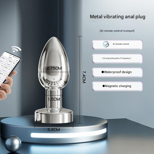 Remote Controlled Stainless Steel Vibrating Anal Plug - Small Size - App Control - image 1