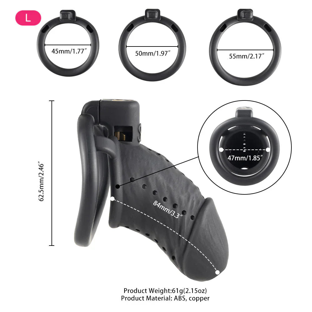 Black Slave Chastity Cage - Punch - L - image 9