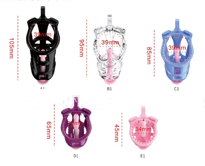 Cobra Resin Chastity Cage with 4 Rings & Catheter Tube - image 1