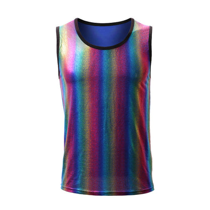 Men's Shiny Rainbow Singlet  - Multicolor - XL - image 3