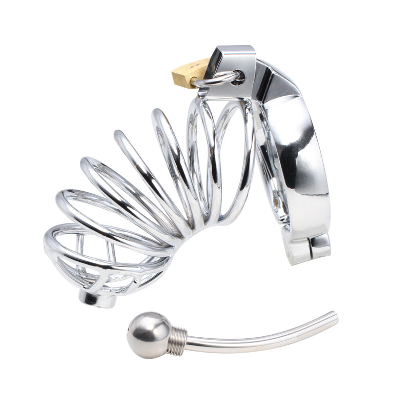Deluxe Corkscrew Male Chastity Cage with Urethral Sound - image 0