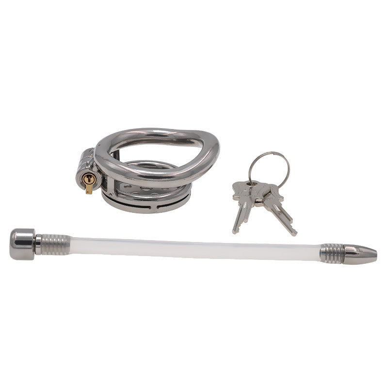 Stainless Steel Chastity Cage with Catheter Tube - image 2
