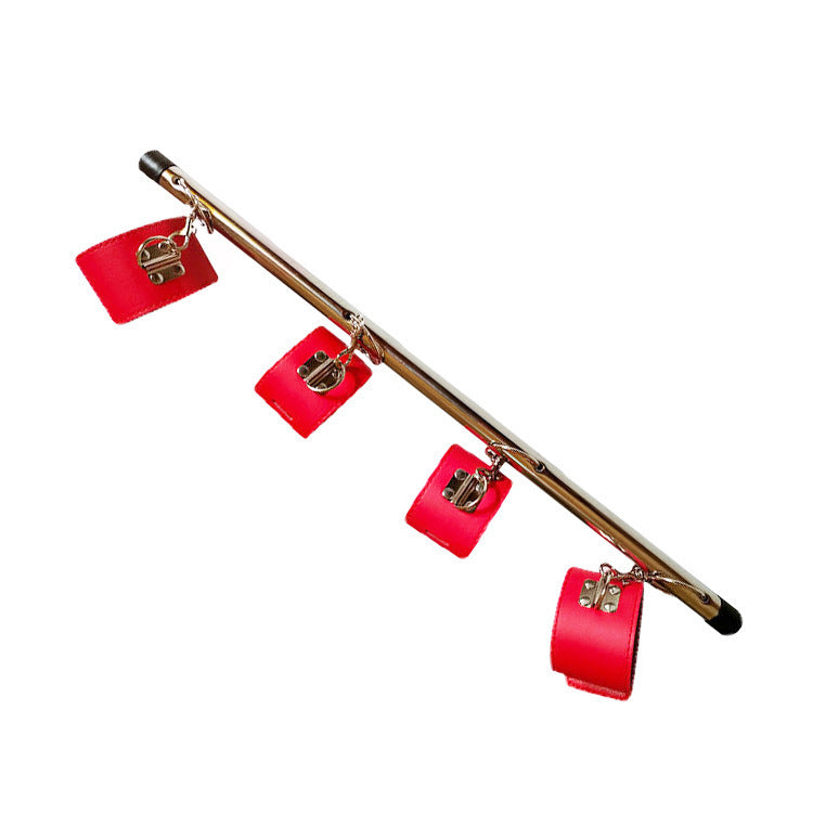 SM Stainless Steel Spreader Bar with Handcuffs Shackles - Red - image 2