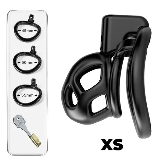 Black Slave Chastity Cage - Hollow - XS - image 0